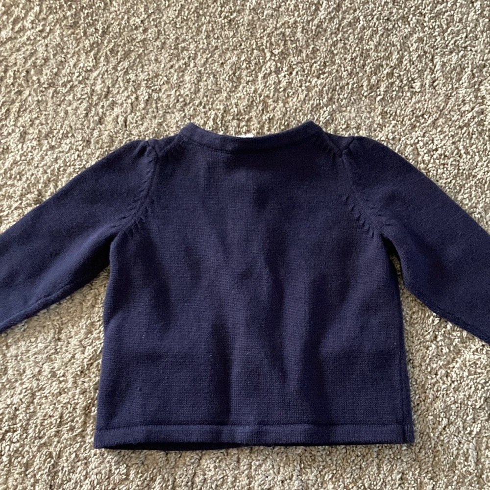 Janie and Jack Navy Blue Bow Pocket Cardigan - Picture 5 of 5